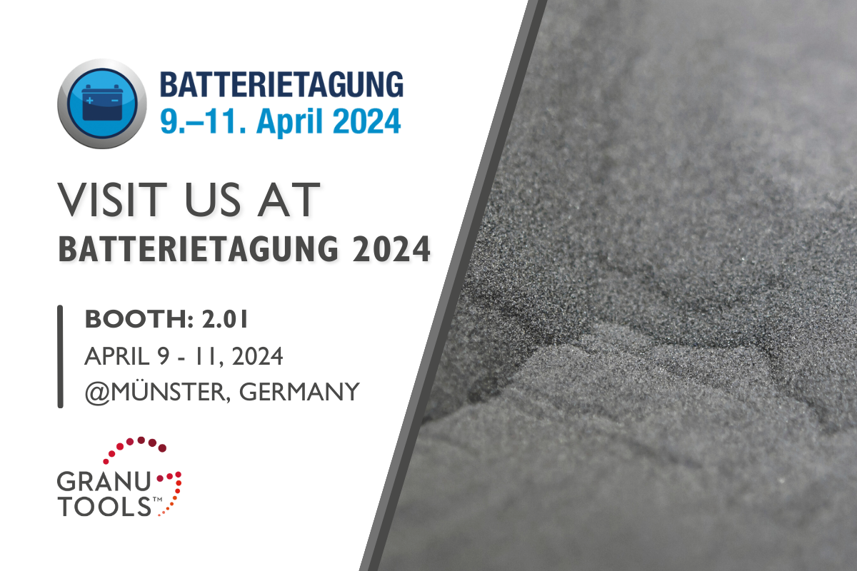 banner of Granutools to share that we will attend BatterieTagung/Battery Conference from April 9 to 11 in Münster, Germany